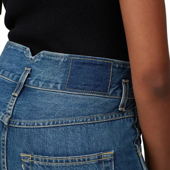 AMO Tulip Denim Dark Vintage Blue Cropped High Waisted Jeans 27 - Picture 2 of 9